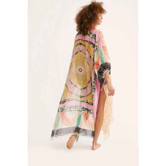 Intimately Free People One Size Leonora Kimono Patchwork Maxi Boho Bohemian - Picture 1 of 9